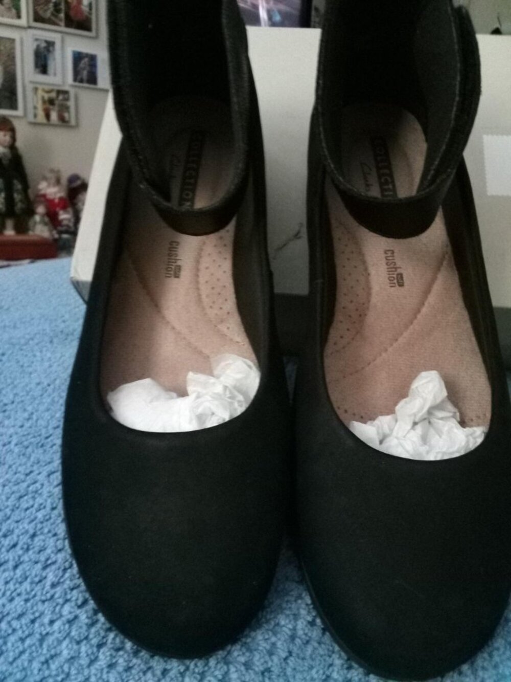 Clarks Ankle Strap Navy Leather Dress Shoe